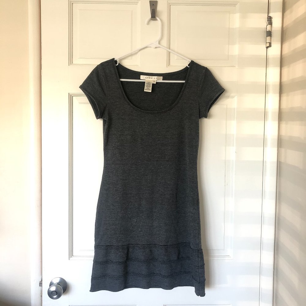 Flirty grey knit dress